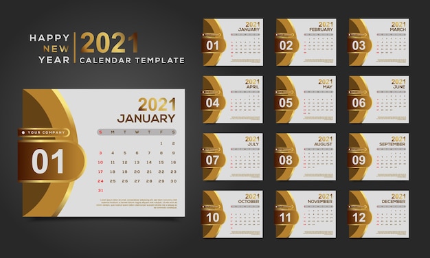 Vector happy new year calendar