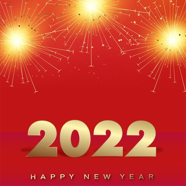 Happy new year card with fireworks. vector