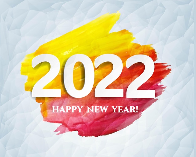 Happy New Year Card With Paint With Gradient Mesh, Vector Illustration