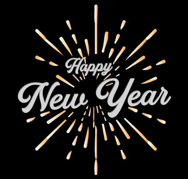 Vector happy new year celebration text