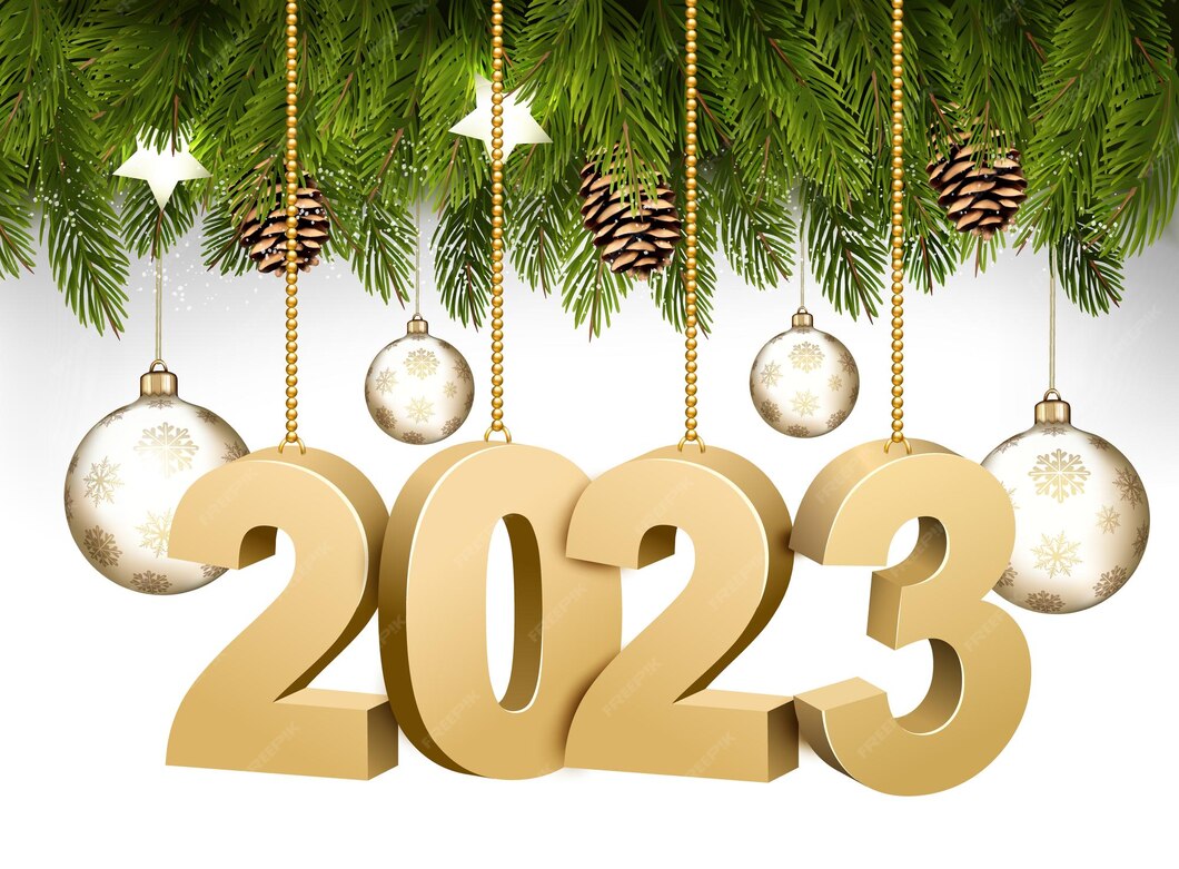 Premium Vector Happy new year and christmas holiday frame with branches of tree garland and