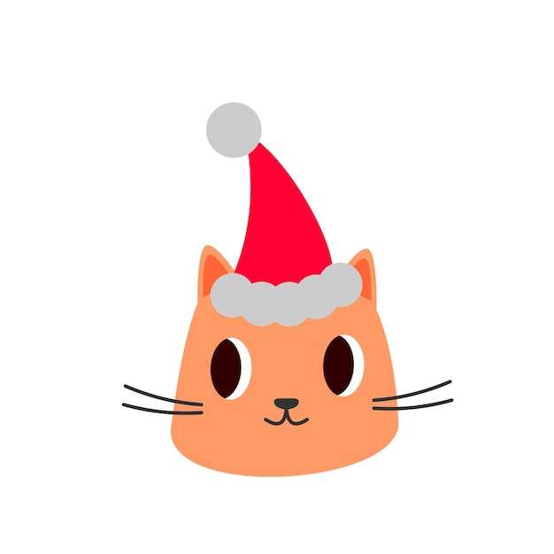 Happy new year cute cat in new year hat New year cat in christmas hat Design suitable for banner invitation card greeting banner cover