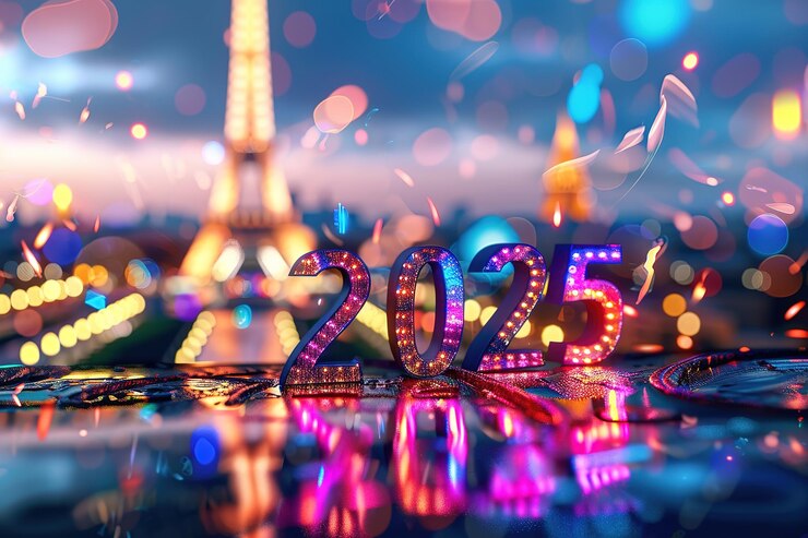 Vector happy new year decoration holiday background gold realistic 3d balloons foil metallic numbers