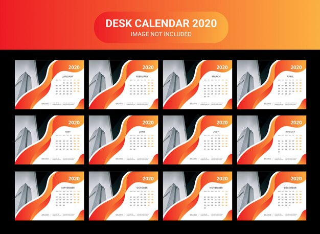 Felice anno nuovo calendario da tavolo 2020