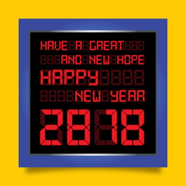 Vector happy new year on digital board with background