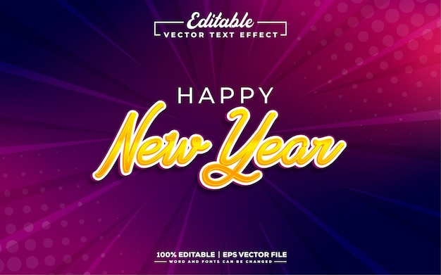 Happy new year editable 3d text effect design
