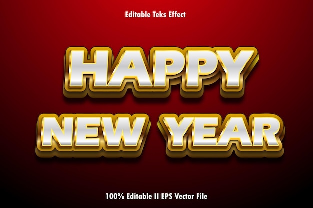 Happy New Year Editable Text Effect 3d Emboss Gradient Style