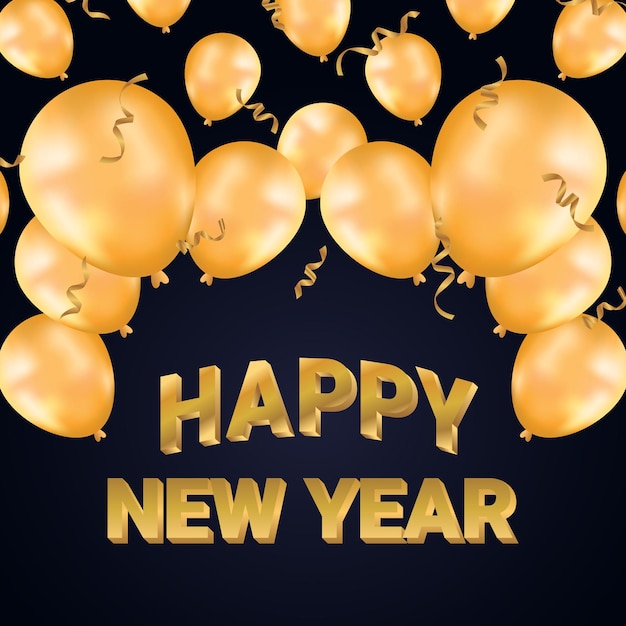 Happy new year editable text effect