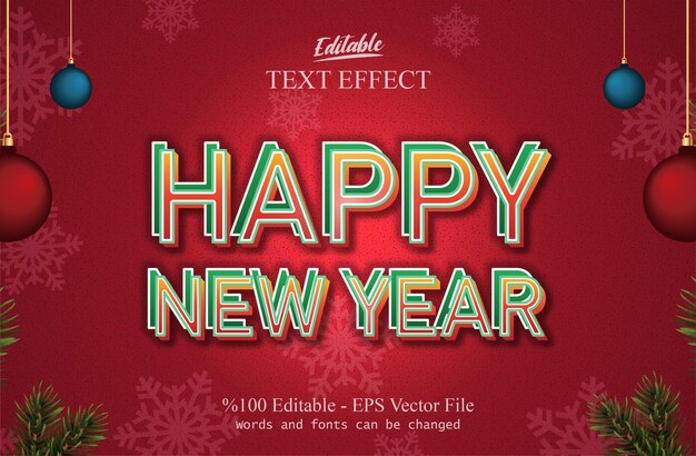 Happy new year editable text effect