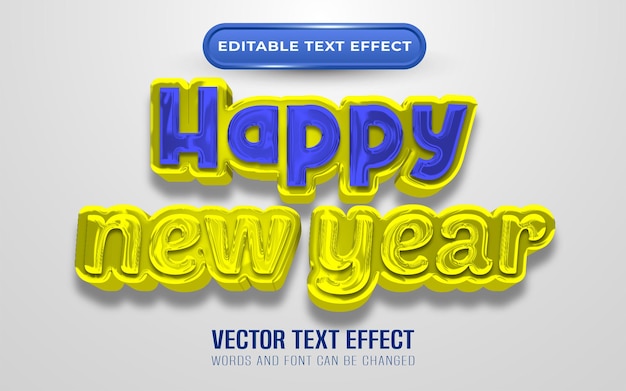 Felice anno nuovo effetto testo modificabile