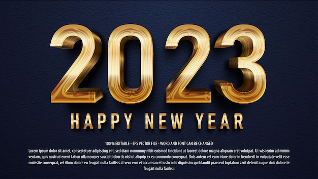 Happy new year editable text effect