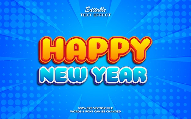 Happy new year editable text effects style