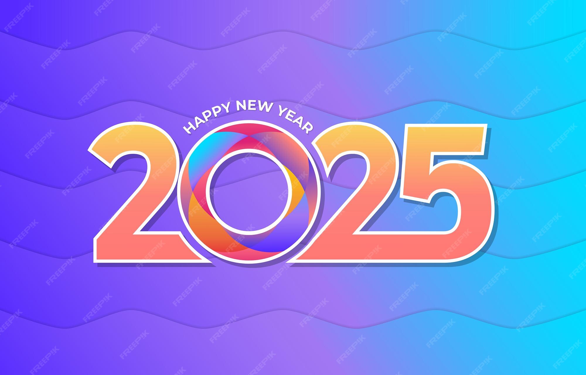 Premium Vector Happy New Year elegant design of colored 2025 logo numbers Typography for 2025