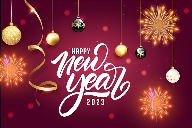 Happy new year elegant social media post design or banner template