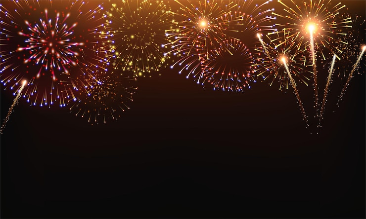 Vector happy new year fireworks confetti background images collections cute vector holiday firework