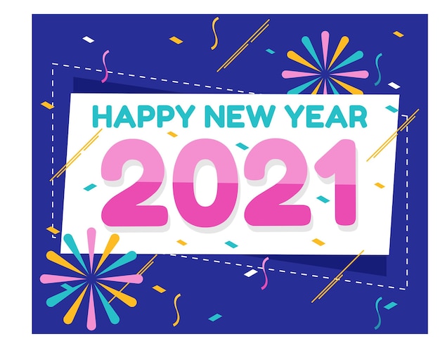 Happy new year  flat design