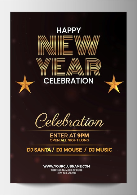 happy new year flyer celebration party