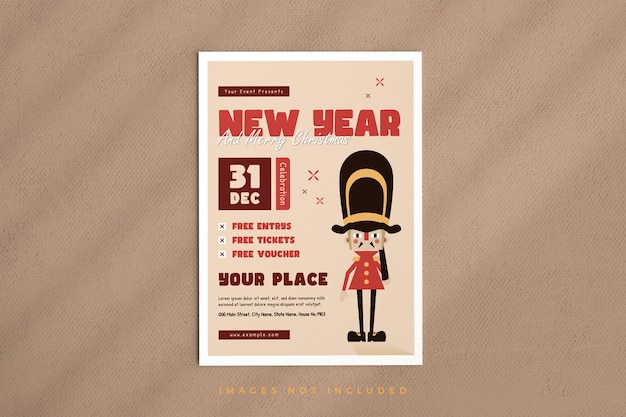 Vector happy new year flyer template