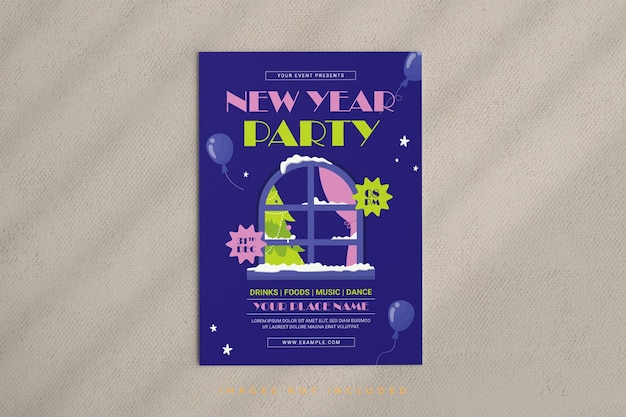 Vector happy new year flyer template