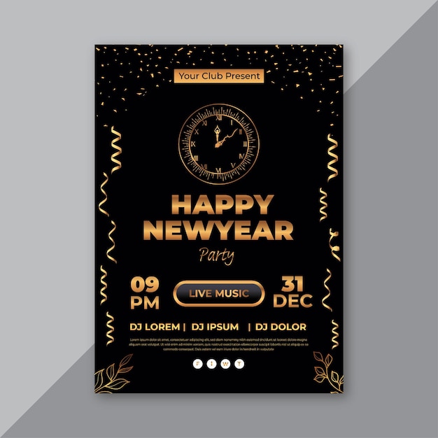 happy new year flyer template