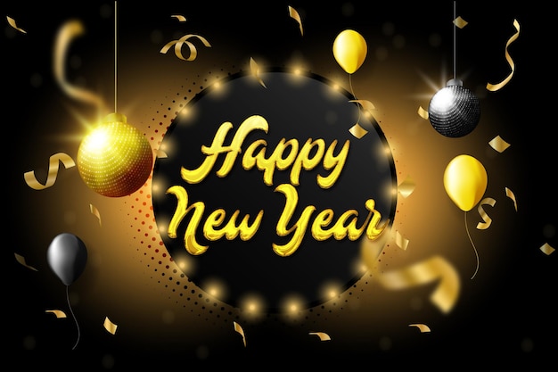 Happy new year golden background