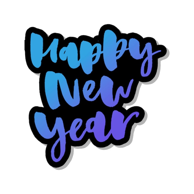 Happy new year in gradient lettering