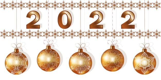 Открытка с новым годом 2022 абстрактный золотой флаер на белом фоне рождественский баннер вектор