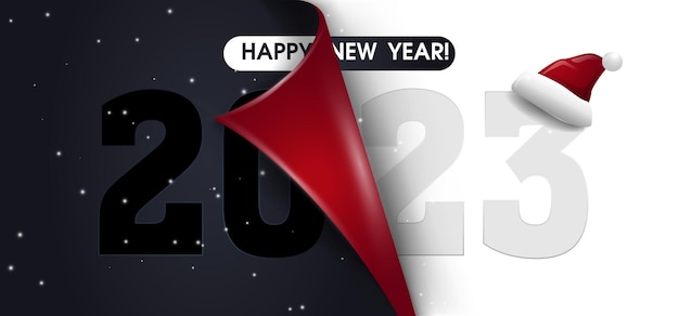 С Новым годом дизайн шаблона поздравительной открытки конец и начало концепции начала...