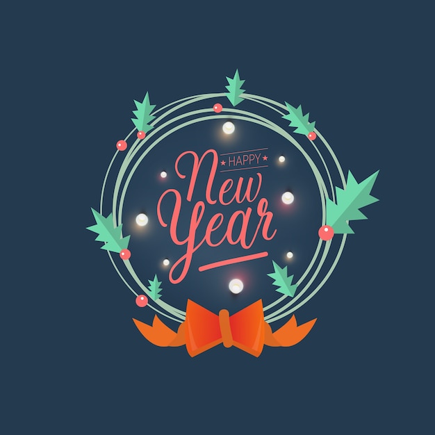 Modello di volantino di tipografia di cartolina d'auguri di felice anno nuovo