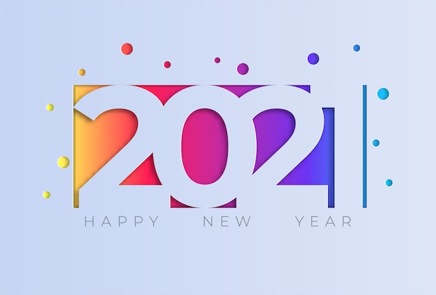 Happy new year  greeting card with colorful modern 