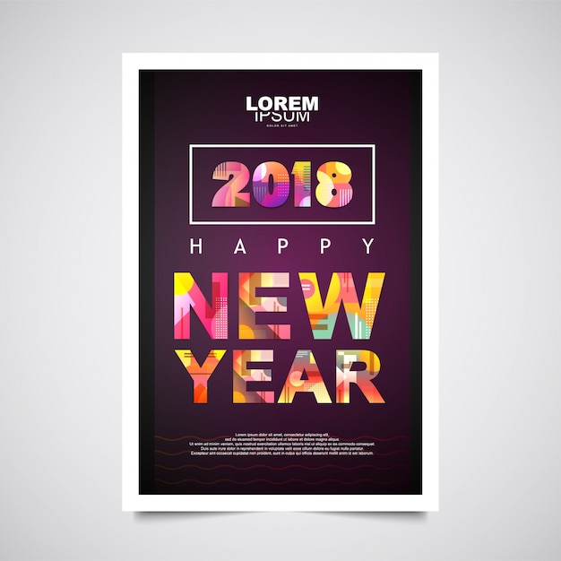 Vector happy new year greeting card