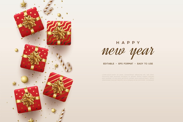 Happy new year greeting card