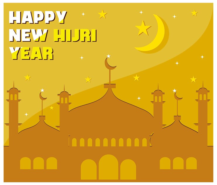 Vector happy new year hijri islamic year flat vector modern illustration