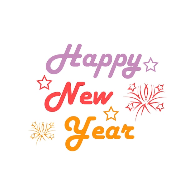 happy new year icon vector template logo trendy collection flat design