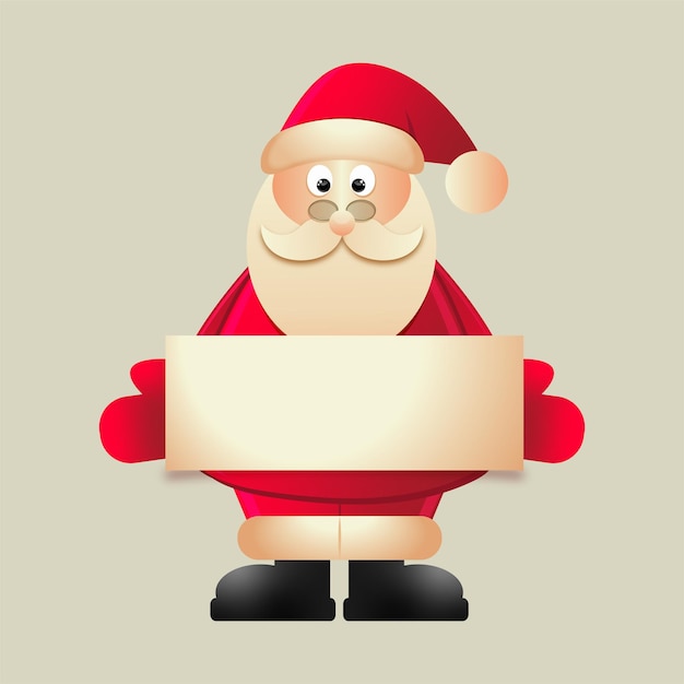 Happy new year illustration with Santa in flat style Vector illustration