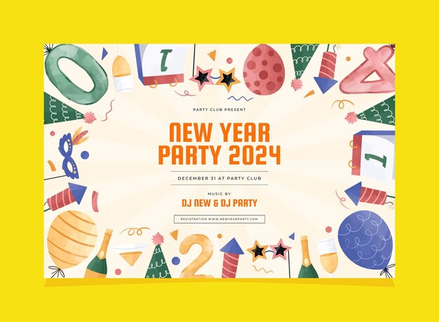 Vector happy new year invitation poster template