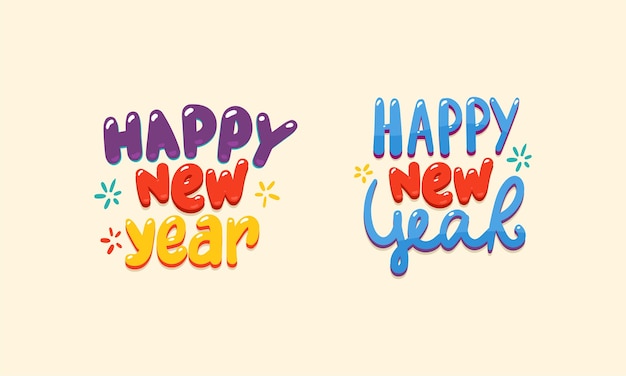 Vector happy new year lettering on the background