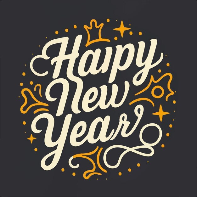 Happy new year lettering design