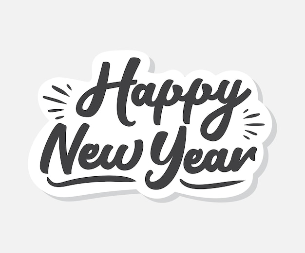 Vector happy new year lettering design