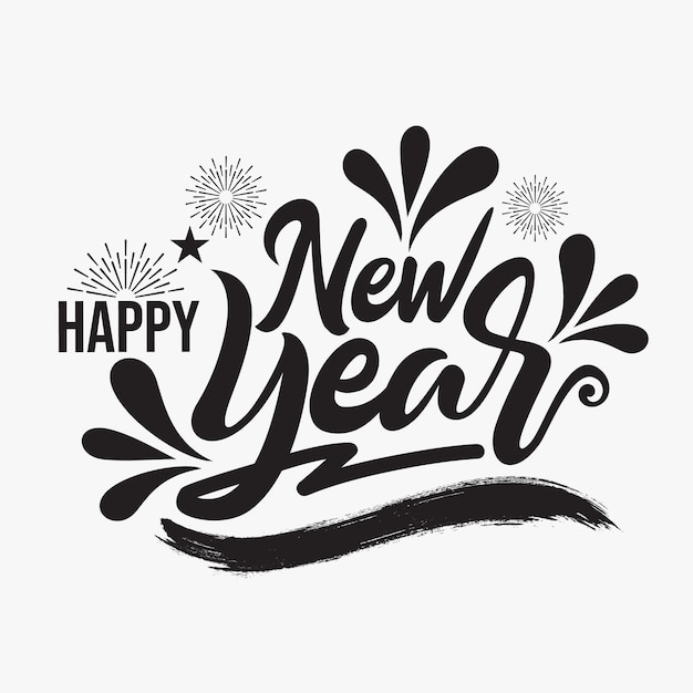 Happy new year lettering design