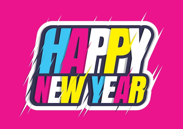 Happy New Year Lettering text for Happy New Year or Merry Christmas Holiday background