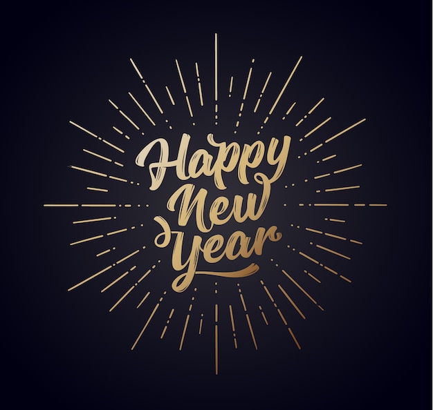 Vector happy new year. lettering text for happy new year or merry christmas