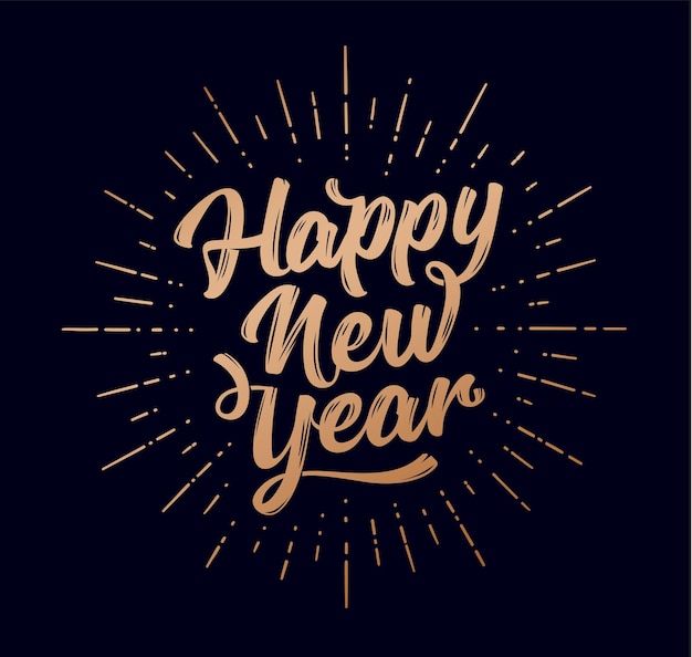 Happy new year. lettering text