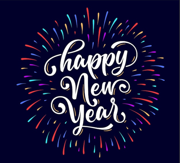 Happy New Year. Lettering text