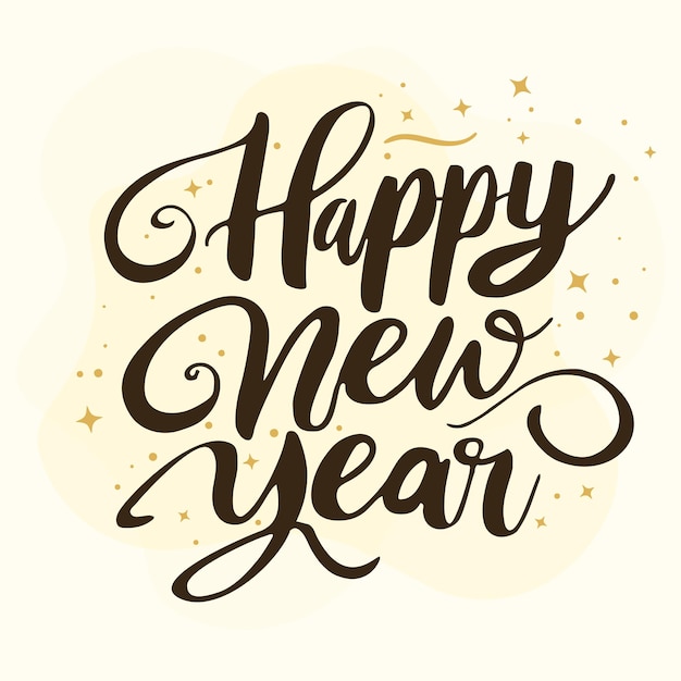 happy new year lettering with creative background