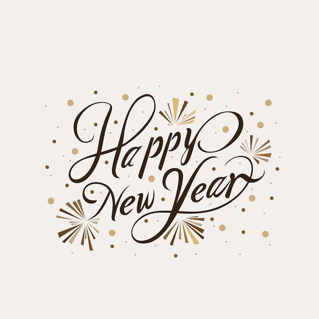 Vector happy new year lettering with sparkles design