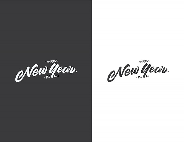 Vettore felice anno nuovo lettering