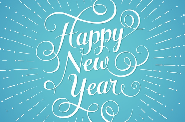 Vector happy new year lettering