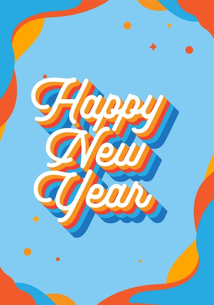 Happy new year lettering