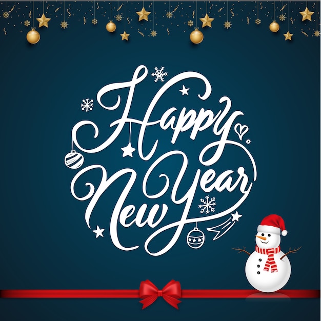 Vector happy new year lettering